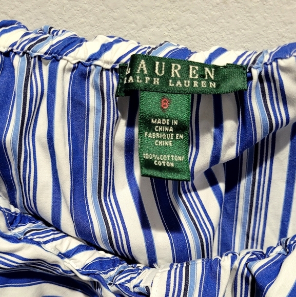 Lauren Ralph Lauren Blue Striped Off The Shoulder Top - Picture 5 of 9